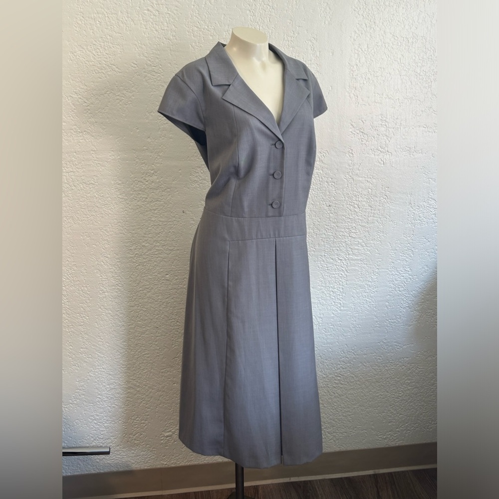 CALVIN KLEIN gray short sleeves pleated Dress SZ 16W NWT - Picture 2 of 11